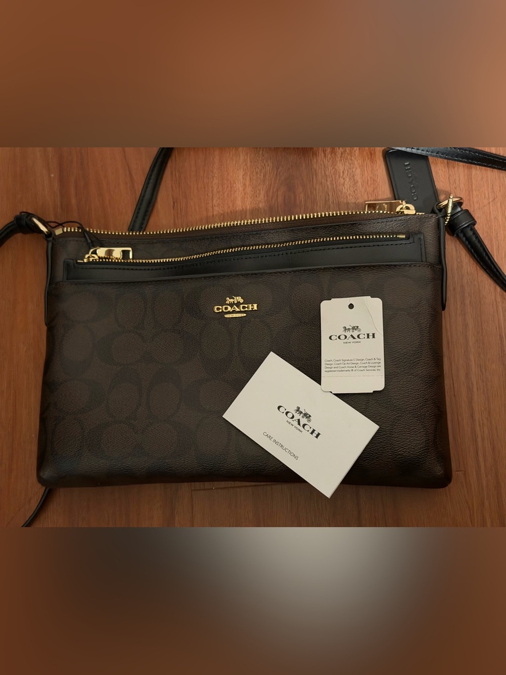 Vintage Coach East/West Crossbody Bag with Pop-Up Pouch